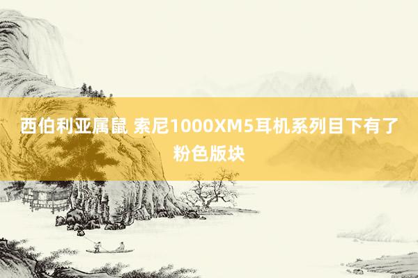 西伯利亚属鼠 索尼1000XM5耳机系列目下有了粉色版块