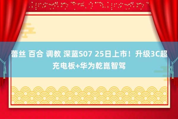 蕾丝 百合 调教 深蓝S07 25日上市！升级3C超充电板+华为乾崑智驾